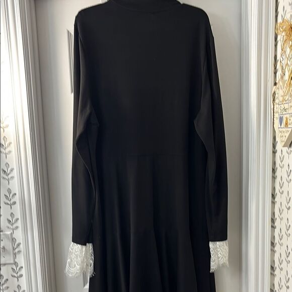 Victorian Gothic Black 3-tier Dress with Lace Details Size 4X - Picture 5 of 11